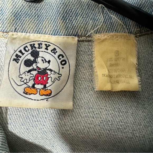 Vintage  Disney Jean Jacket Denim Adult Small Sequin Circa 1980 Mickey Minnie - Picture 4 of 8